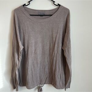Barefoot Dreams CozyChic Ultra Lite Slouchy Pullover Beach Rock Taupe Sz Large